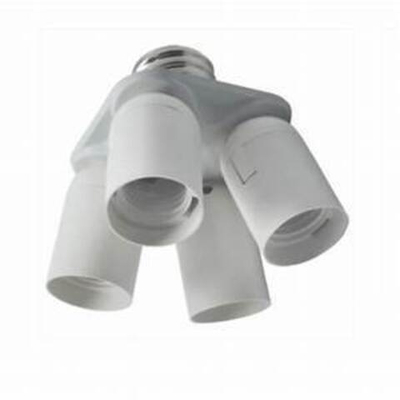 Переходник с цоколя Е14 на Е27  белый Ecola