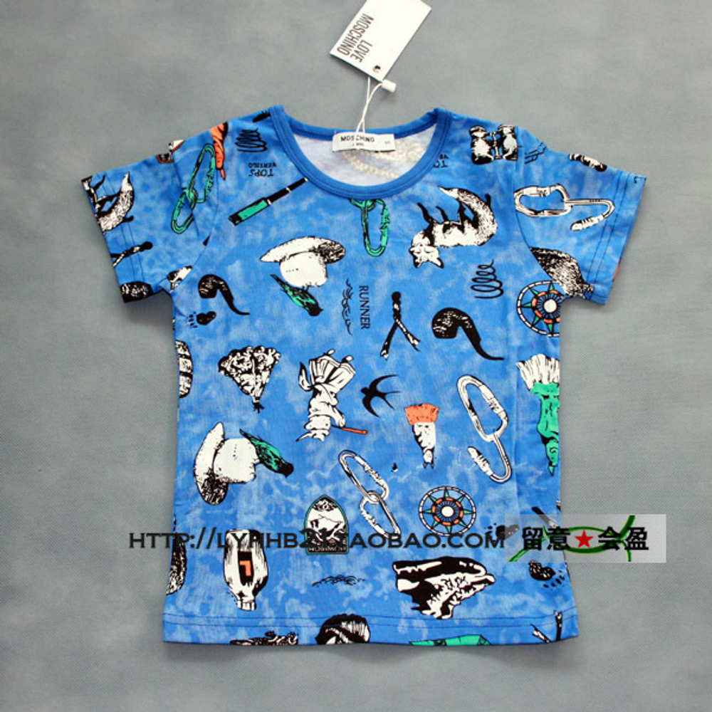 Футболка детская с контрастными принтами