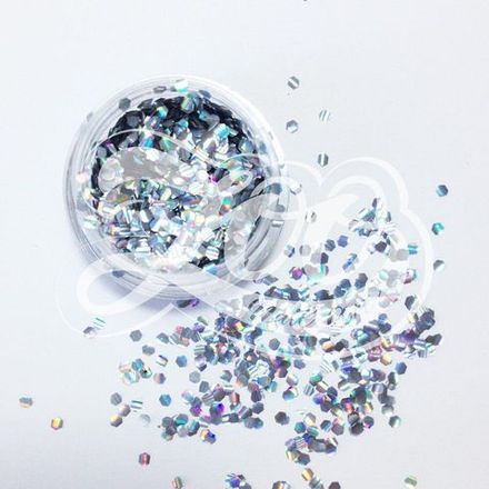 Кои (рыбья чешуя) для дизайна ногтей, серебро