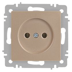 Розетка Intro Accent 6-201-04 2P 16А-250В IP20 СУ AL/CU шампань | Intro