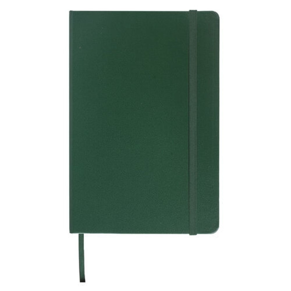 Блокнот в клетку с резинкой А5 (148x218 мм), 80 л., балакрон зеленый BRAUBERG "Metropolis", 111583