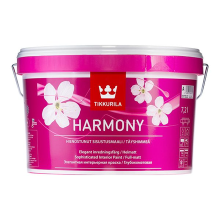 Краска для интерьеров Tikkurila Harmony База А (2,7л) пр-во Финляндия