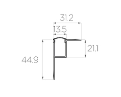 Профиль накладной алюминиевый LC-NKU-4532-2 Anod