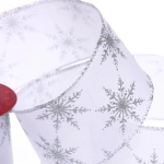 Лента для декорирования «Снежинка» 6,3 см, 2,7 м, Серебро