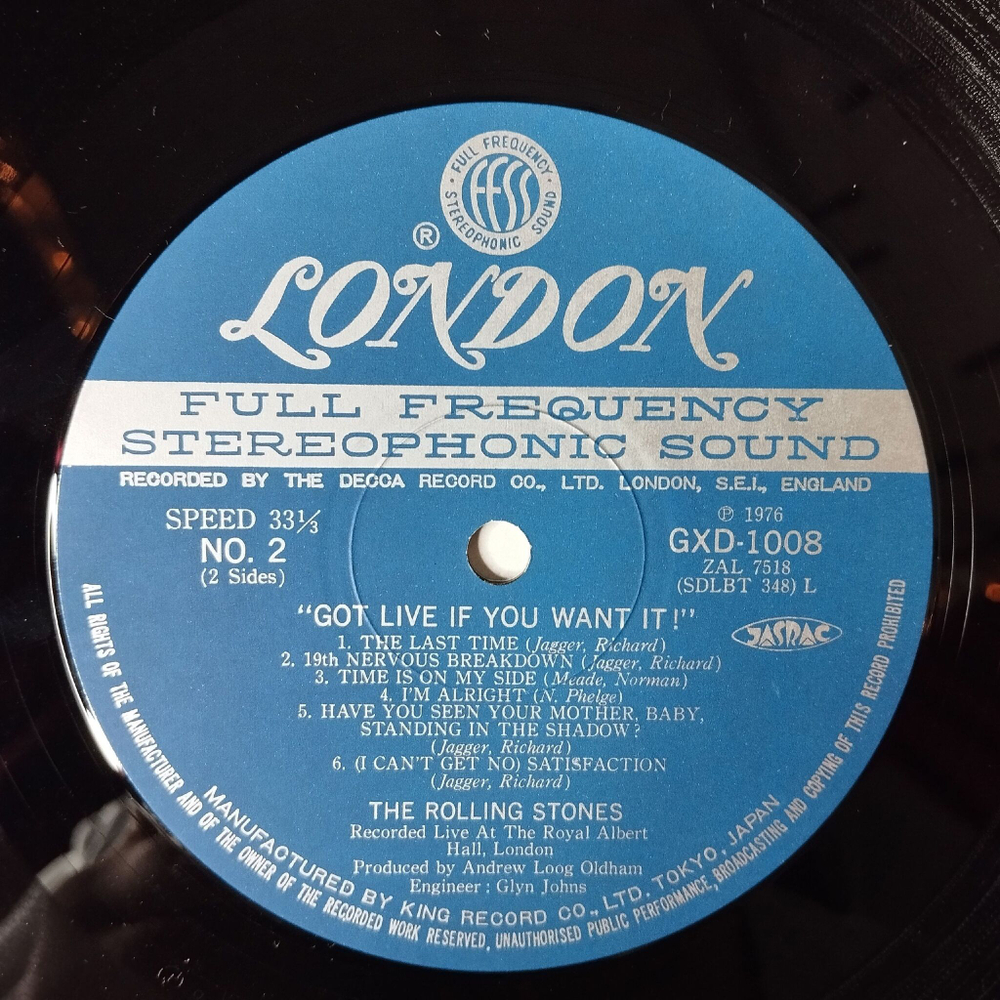 Винтажная виниловая пластинка LP The Rolling Stones Got Live If You Want It (Japan 1976) (No obi)