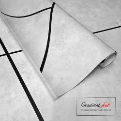 Фотообои лофт бетон геометрия "Геометрия" 420см x 270см флизелин премиум моющиеся, GradientArt GMB420270LG