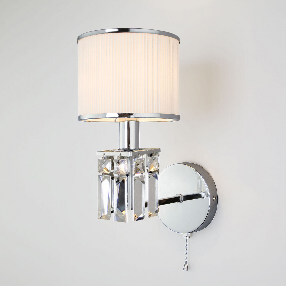 Настенный светильник с абажуром 10099/1 хром