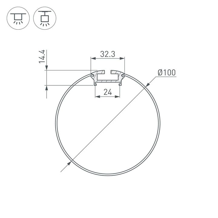 Профиль Arlight ARH-Round-D100-2000 Anod 036334