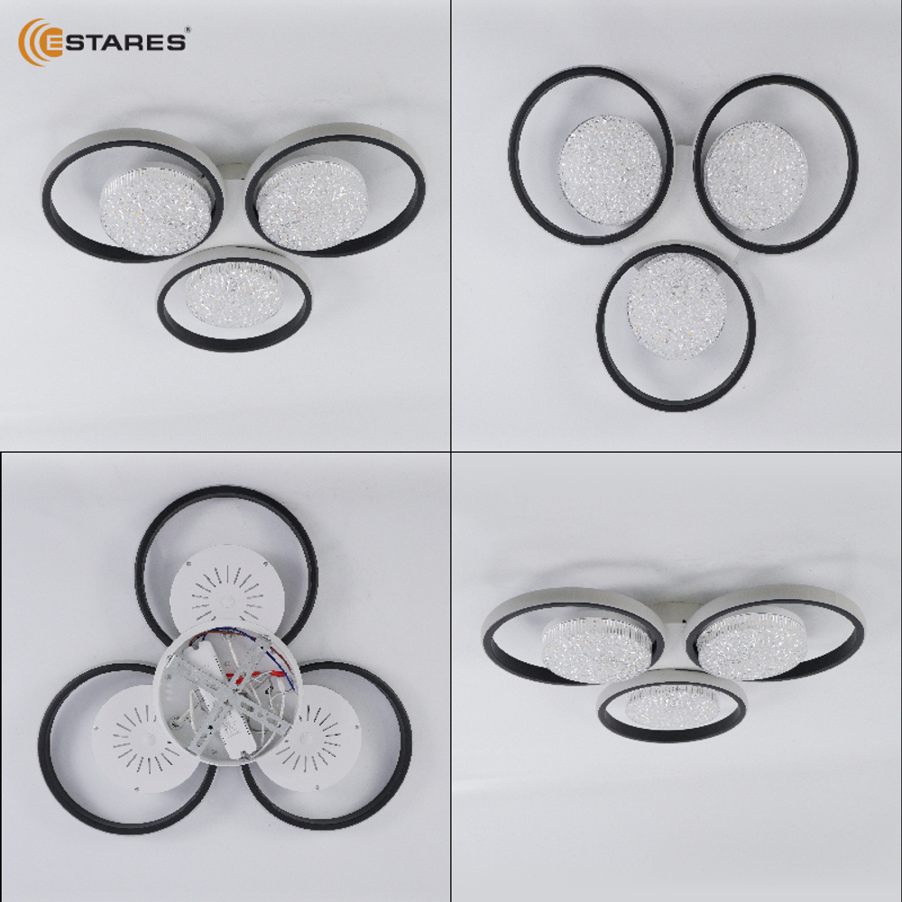 Управляемая светодиодная люстра POLLO double 100W 3R-APP-550x70-BLACK/WHITE/WHITE-220-IP20