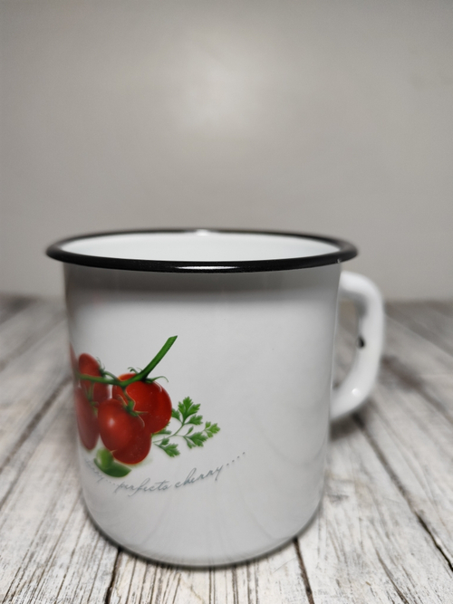 Кружка 1 л эмаль с рисунком Томаты черри 0107/4