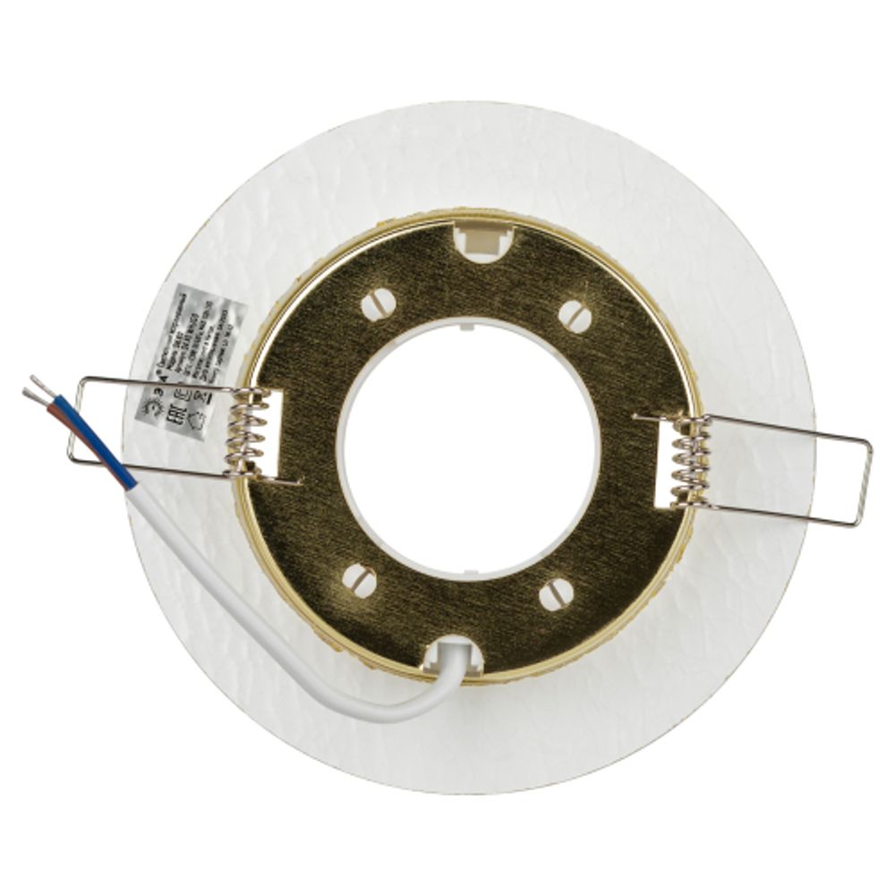 DK80 WH/GD Светильник ЭРА под лампу Gx53, 220V,13W, белый/золото | Встраиваемые светильники Для ламп GX53