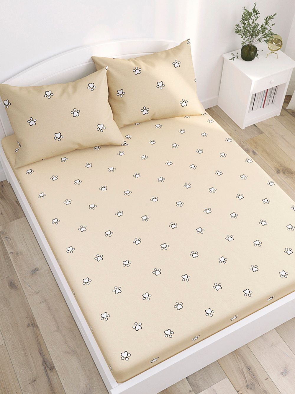 Постельное белье перкаль Сказка "Котики (компаньон)" семейное Наволочка 50х70 см 2 шт Простынь на резинке 160x200 см Пододеяльник 145x215 см 2шт