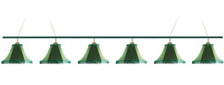 Лампа Классика 6 пл. металл (бархат зеленый,бахрома зеленая,фурнитура золото)