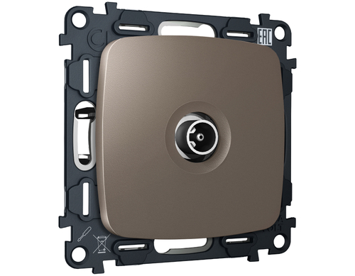 MO643010 Комплект механизма TV розетки оконечной OMEGA Темная бронза матовый 50-870 MHz 1dB QUANT (OP6430, VM202)