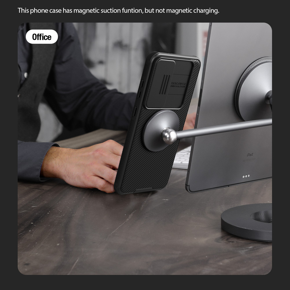 Чехол от Nillkin для Samsung Galaxy S24+ Плюс, c встроенным круглым магнитом, серия CamShield Pro Magnetic Case