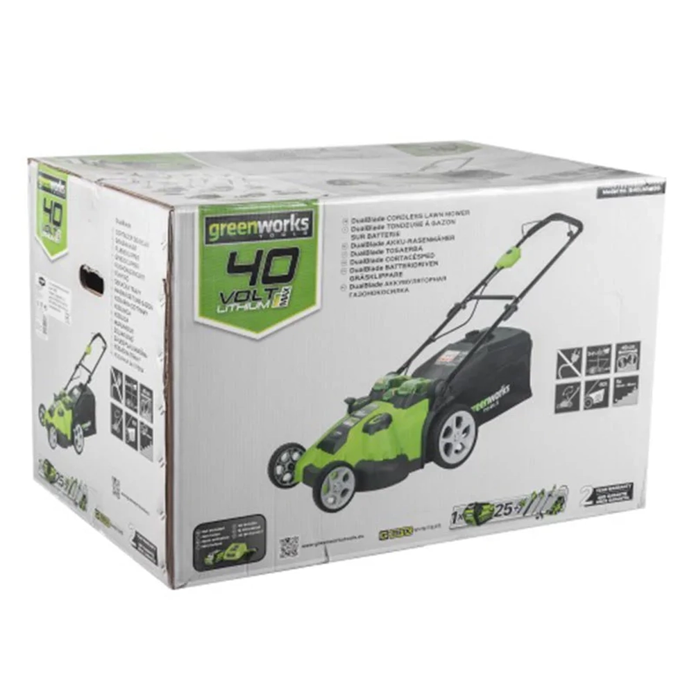 Аккумуляторная газонокосилка Greenworks G40LM49DBK4 40В (1 x 4 Ач, ЗУ) нож 49 см, 2500207VB