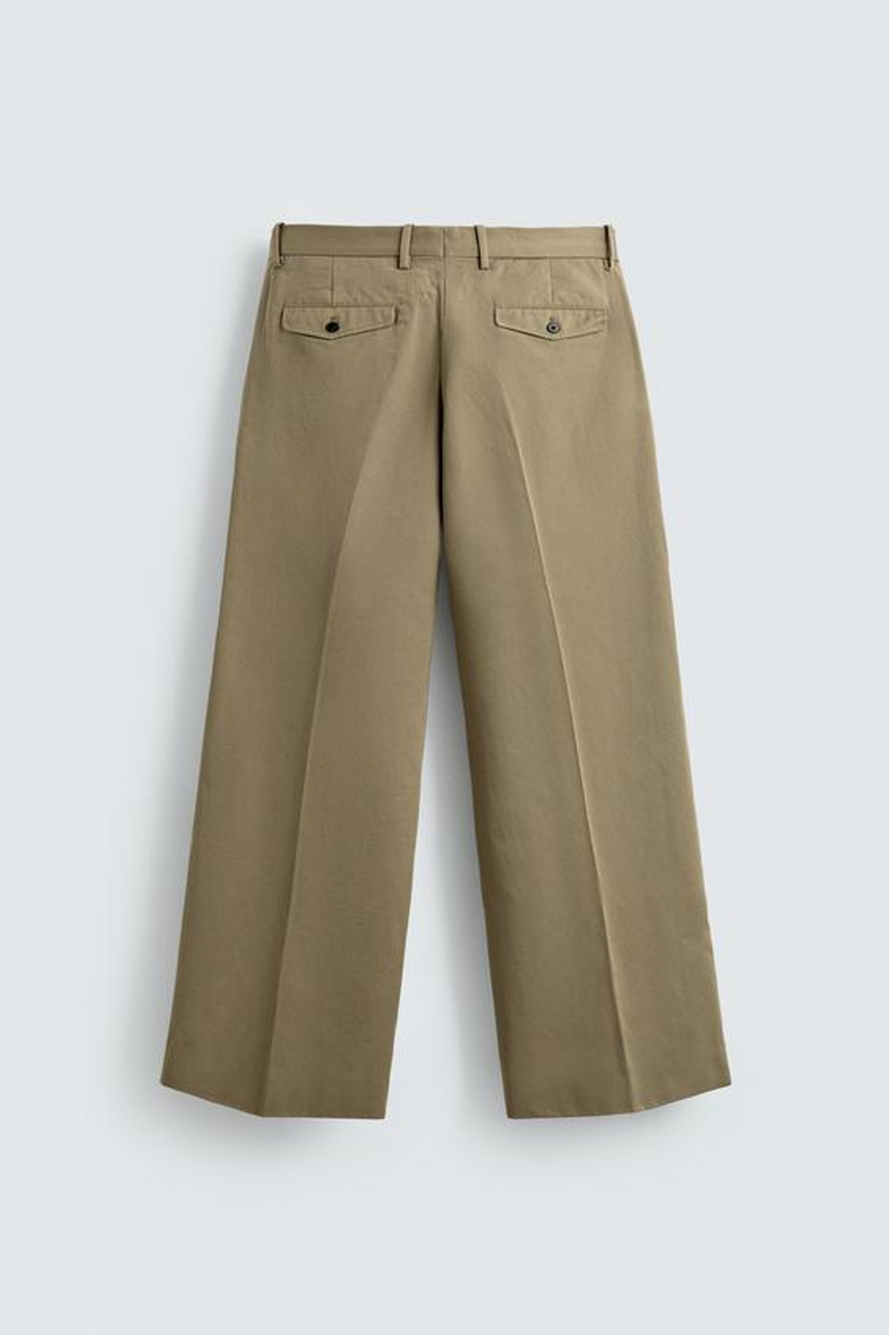 ZARA БРЮКИ WIDE-FIT СО СКЛАДКАМИ, БЕЖЕВЫЙ