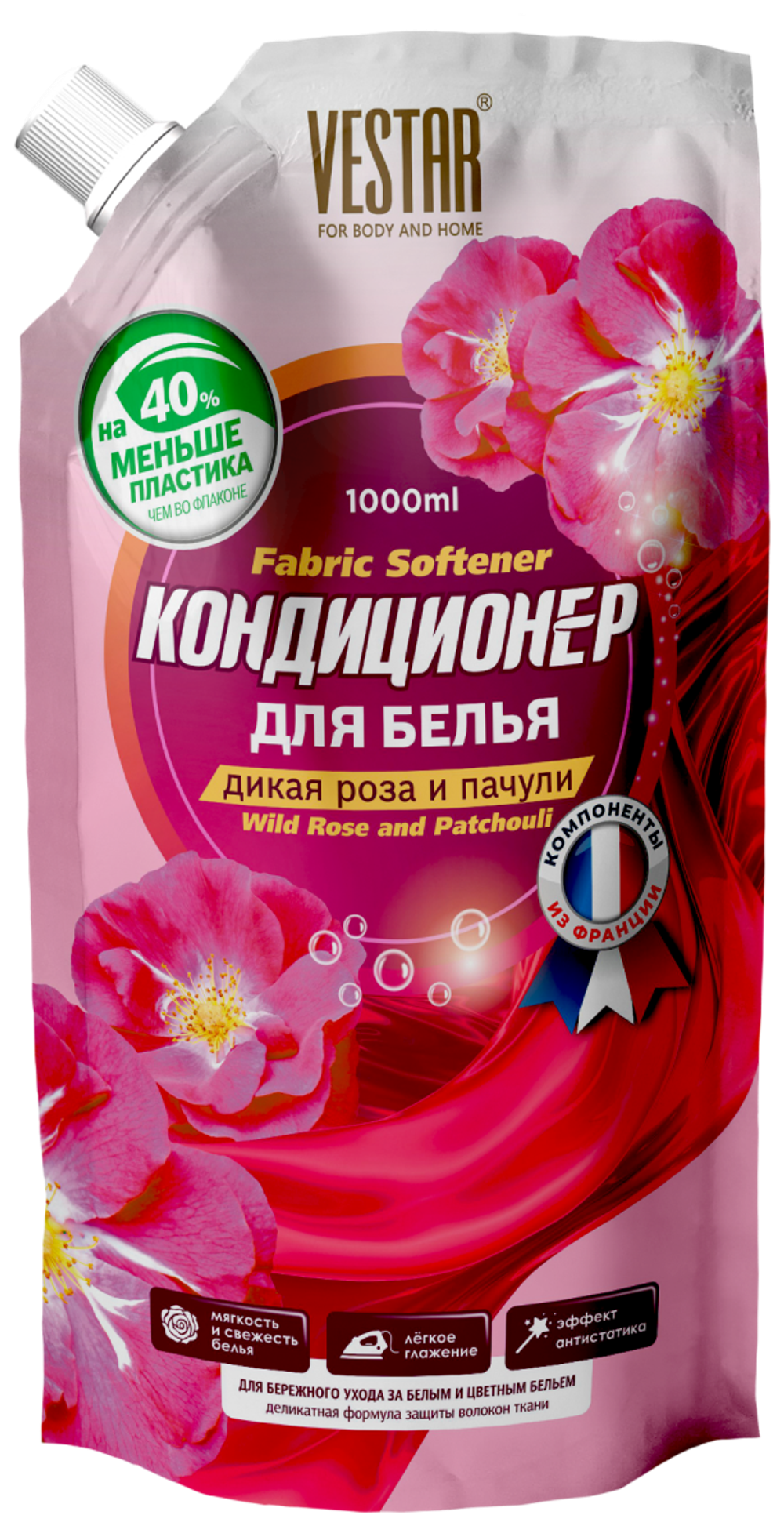 КОНДИЦИОНЕР ДЛЯ БЕЛЬЯ VESTAR ДИКАЯ РОЗА И ПАЧУЛИ К-5 1Л