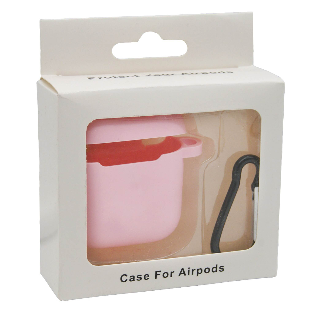 Чехол для AirPods/AirPods 2 APL (Rose Pink) с LOGO