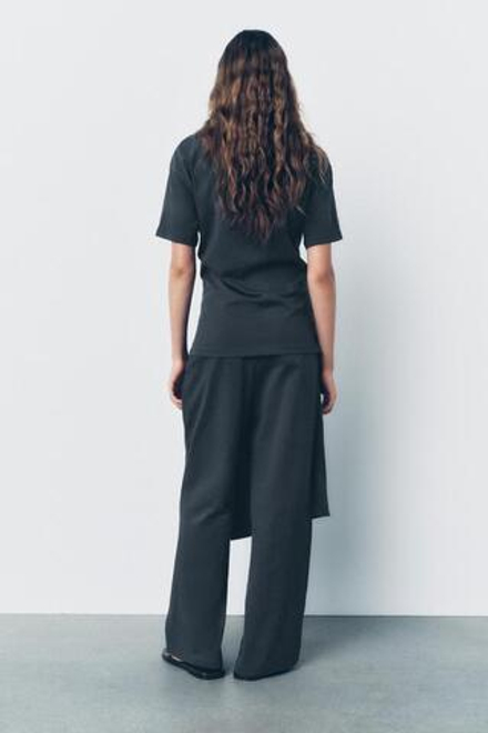 ZARA БРЮКИ С ЗАВЯЗКАМИ, СВИНЦОВЫЙ