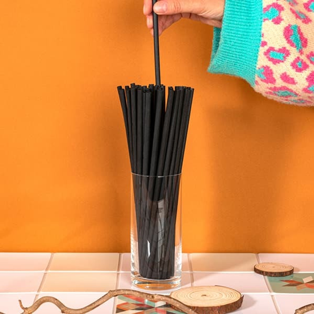 Черные трубочки «EcoPack» - 200 шт. (Цвет: черный)