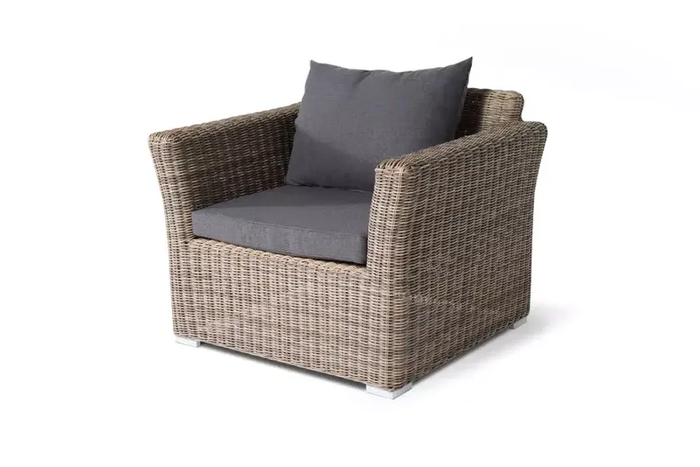 "Капучино Дабл" лаунж-зона из искусственного ротанга, цвет соломенный