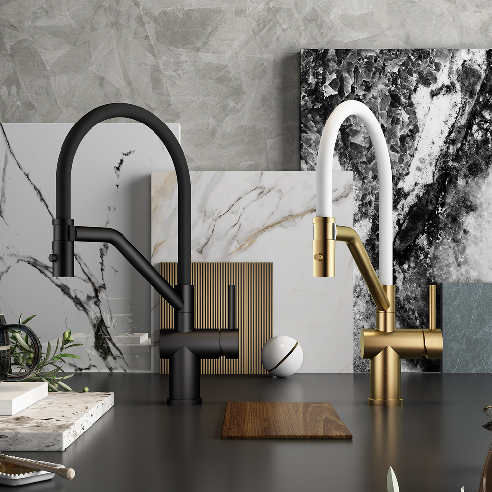 Смеситель для кухни со съемным изливом на магните Raglo R86.41.03, золотой сатин