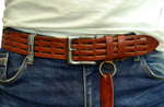 Ремень мужской рыжий 40 мм для джинсов из натуральной кожи Roberto Napoli 40R.Napoli-052