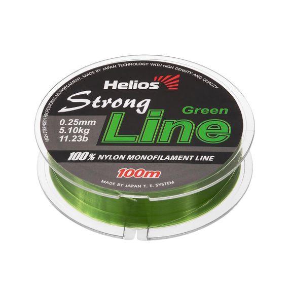 Леска Helios Strong Line Nylon Dark Green 0,25mm/100 (HS-SLG-25/100)