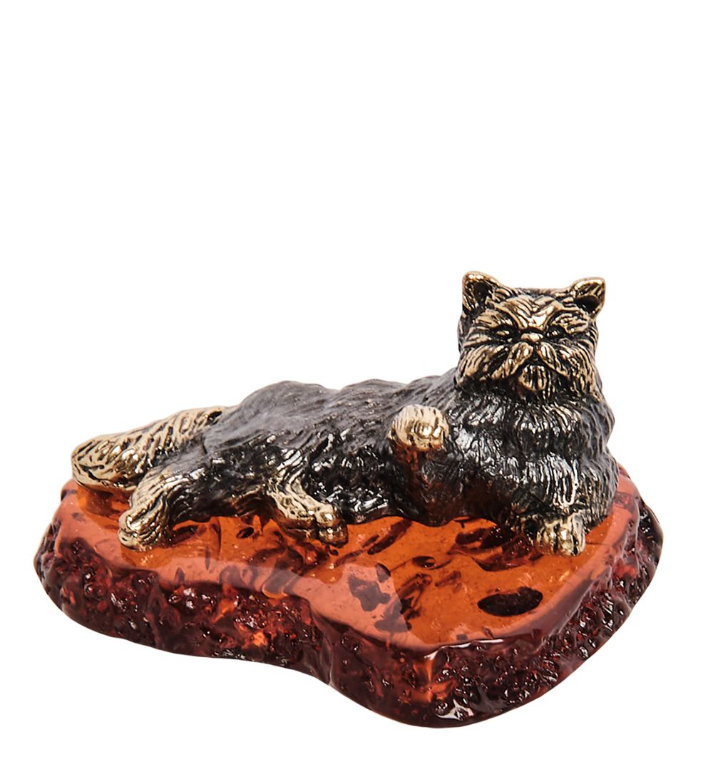 Народные промыслы AM-1791 Фигурка «Кот Степка» (латунь, янтарь)