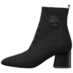 HERMES Volver Cotton Fabric Ankle Boots 6cm Women"s Black