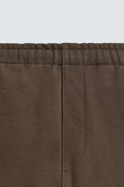 ZARA ДЖОГГЕРЫ REGULAR FIT ИЗ ПЛОТНОЙ ТКАНИ ORIGINS, ШОКОЛАДНЫЙ