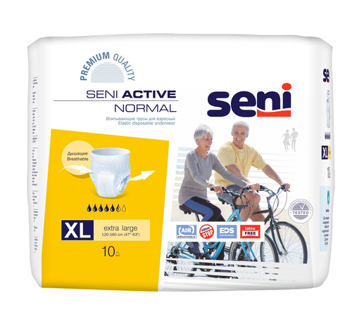 Впитывающие трусы Seni Active Normal XL (120–160 см), 10 шт