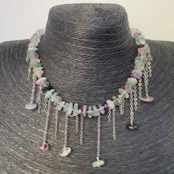 Колье с цепочками и флюоритом Викторинэль