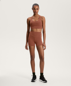 OYSHO Облегающие шорты Comfortlux с высокой посадкой длиной 10 см, терракотовый