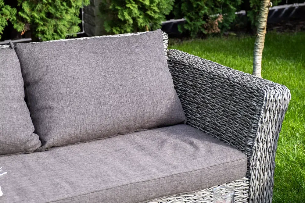 "Капучино Сингл" лаунж-зона из искусственного ротанга (гиацинт), цвет серый