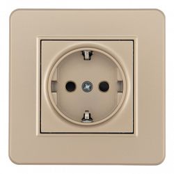 Розетка с заземлением и со шторкой Arte Milano SET16-1 SET16-1-40-1 shampan