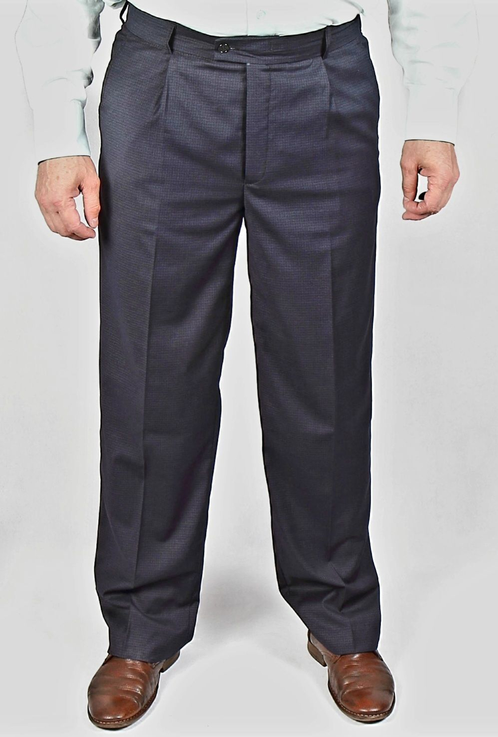 Брюки мужские классические зимние клетка серая 52