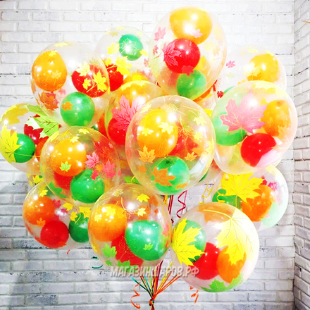 Шар с рисунком "Осенний листопад"