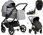 Детская коляска Tutis Leo 3 Plus 4 в 1 с автокреслом Beno Black и базой 1582227 Stone Grey