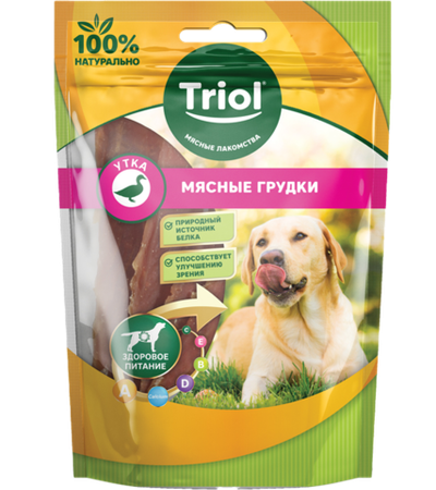 Лакомство для собак «Мясные грудки из утки», 70гр., Triol