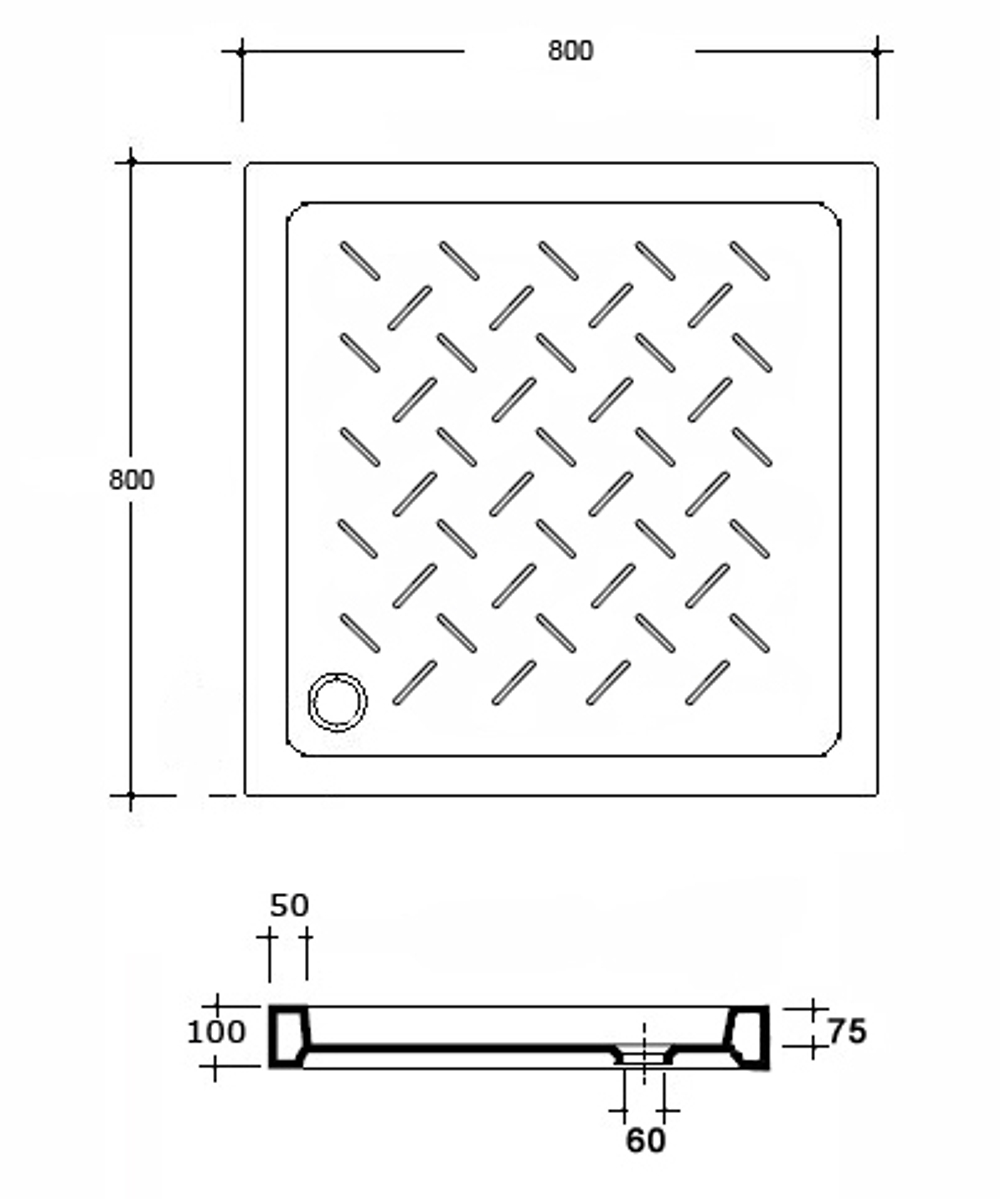 Душевой поддон квадратный керамический RGW CR