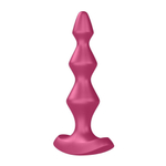 Малиновая анальная пробка с вибрацией Lolli Plug 1 - 13,5 см