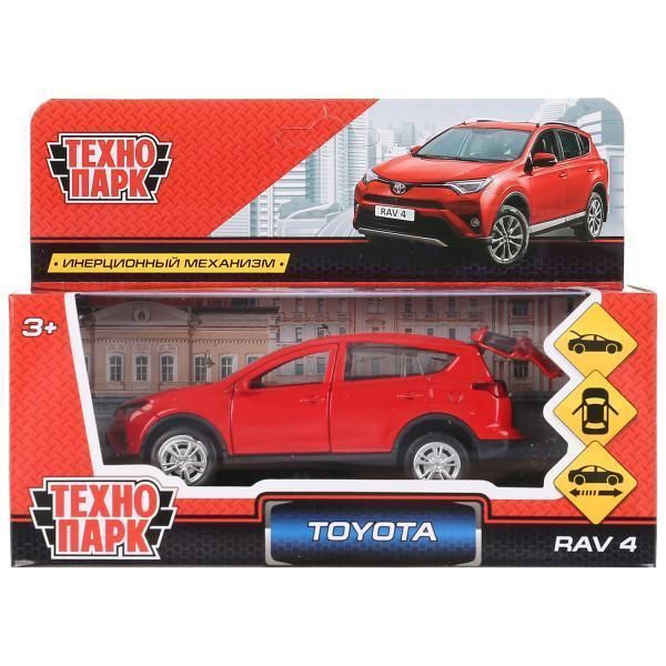 Машина металл &quot;toyota rav4&quot;, длина 12см, открыв. двери, инерц., красный, .технопарк.