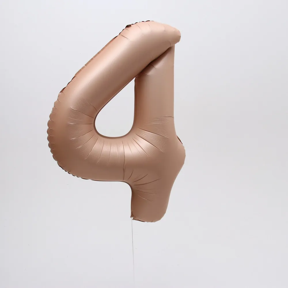 К Шар 40 Цифра 4 цвет «Карамель» (БГ-60)  Изображение2