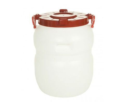 Бочка пластиковая, Радиан, 60 л, пищевая, круглая, с ручками, с широким горлом, повышенной прочности