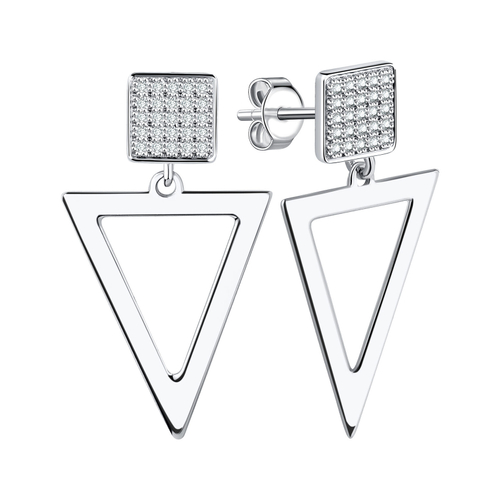 Серьги - пусеты с подвеской "Треугольник"