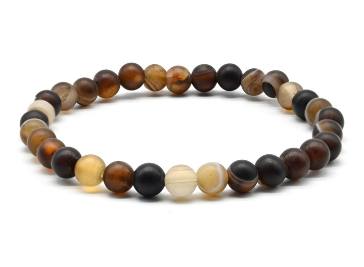 Браслет Агат кофейный шар 6 мм матовый