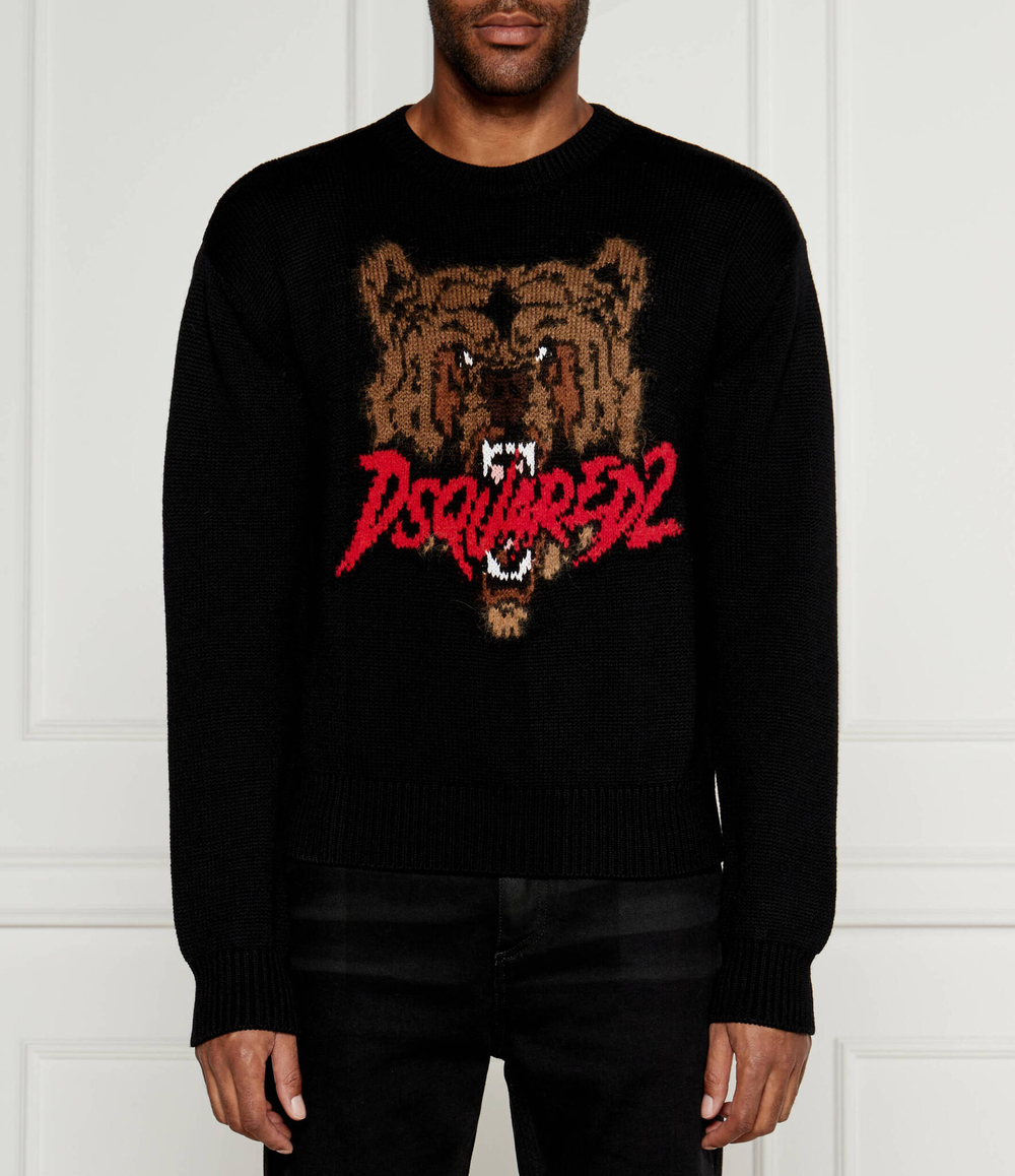 Хлопковый свитер Dsquared2 - черный(S74HA1495 D13053)