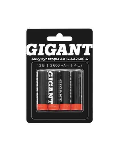 Аккумуляторы Gigant размера АА, емкостью 2600 мАч - 4шт. G-AA2600-4